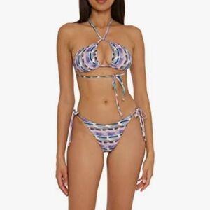 BECCA Multicolor Halter String Bikini